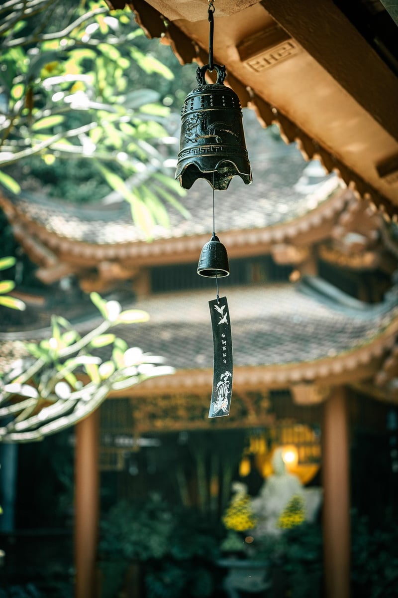Wind Chimes in Garden